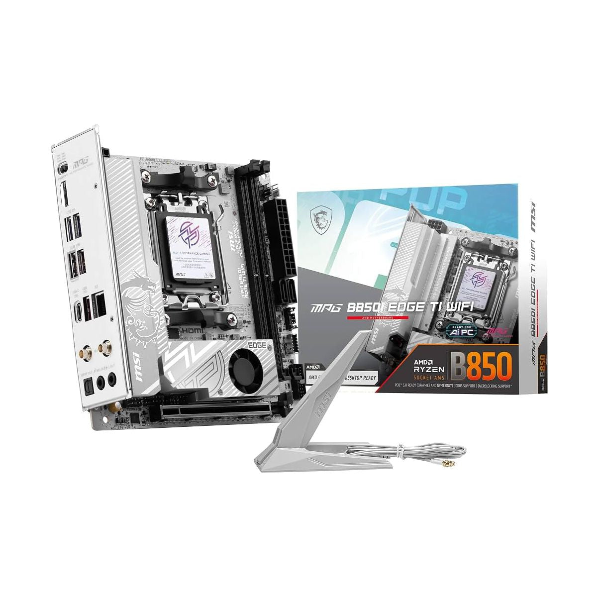MOTHERBOARD MSI (MPG B850I EDGE TI WIFI) SOCKET AM5, 4*DDR5 8200 MHZ, HDMI, 4*M.2, MINI ITX