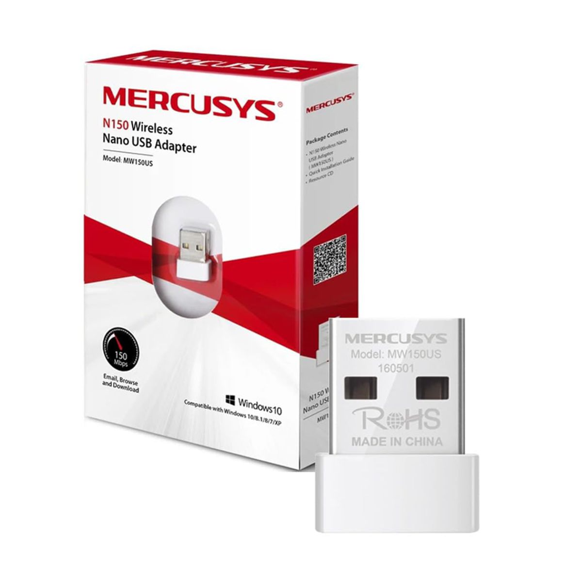 ADAP. NANO USB INALAMBRICO N150150MBPS MERCUSYS MW150US DISENO COMPACTO Y SOLUCION CONVENIENTE - 