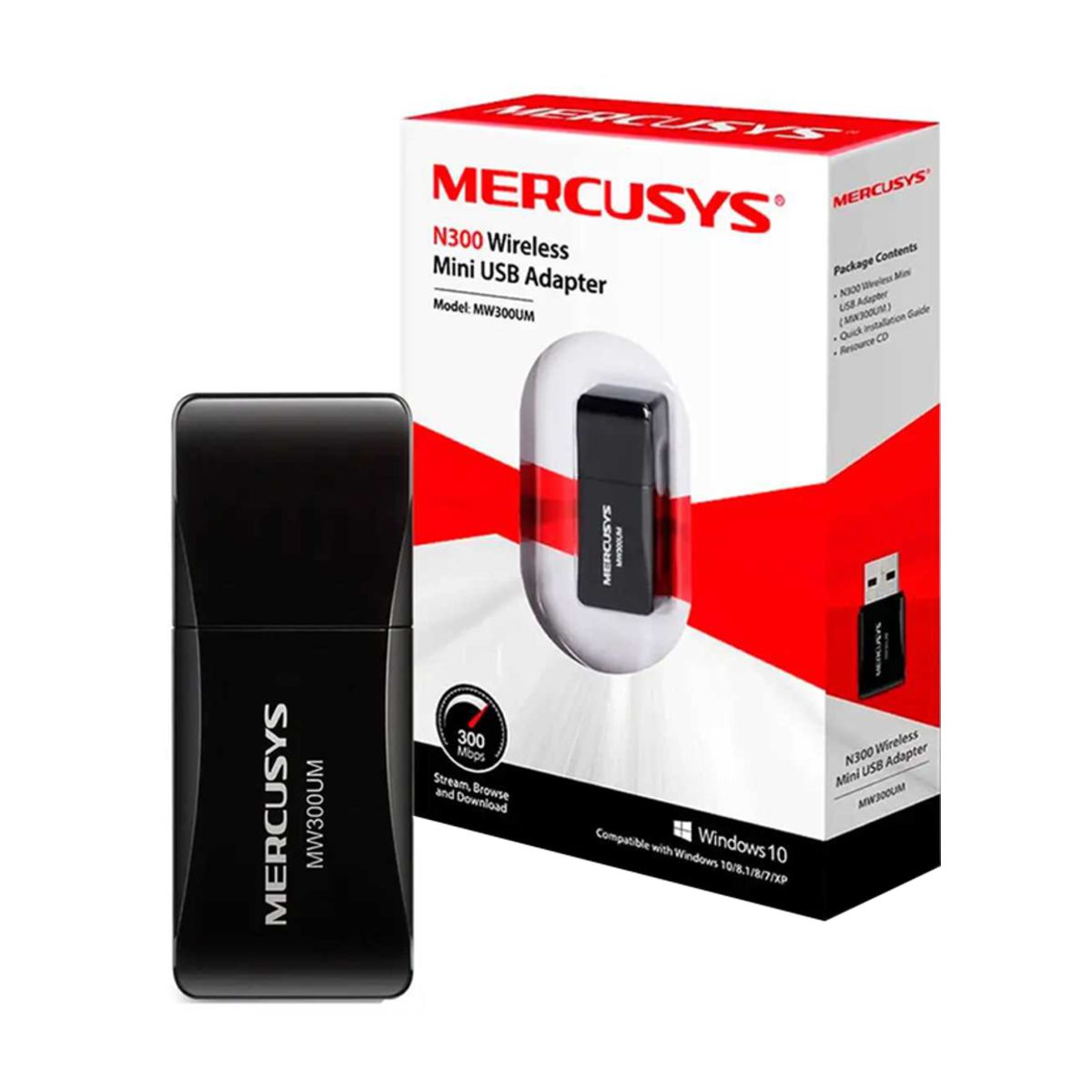 ADAP. MINI USB INALAMBRICO DE 300MBPS MERCUSYS MW300UM PARA CONECTAR MAS DISPOSITIVOS DE MANERA CONFIABLE - 