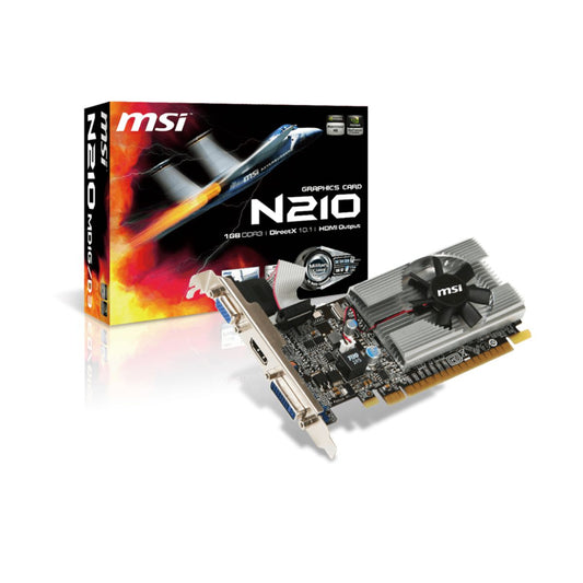 TARJETA DE VIDEO MSI (N210-MD1G/D3) 1024 MB DDR3,589MHZ, DVI, D-SUB, HDMI