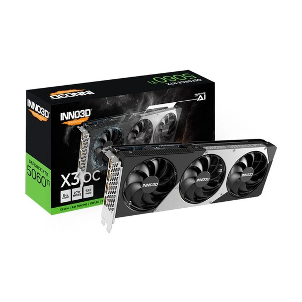 TARJETA DE VIDEO INNO3D NVIDIA GEFORCE RTX 5060TI X3 OC 8GB GDDR7 128BITS PCIe 5.0 3 DP 2.1B HDMI
