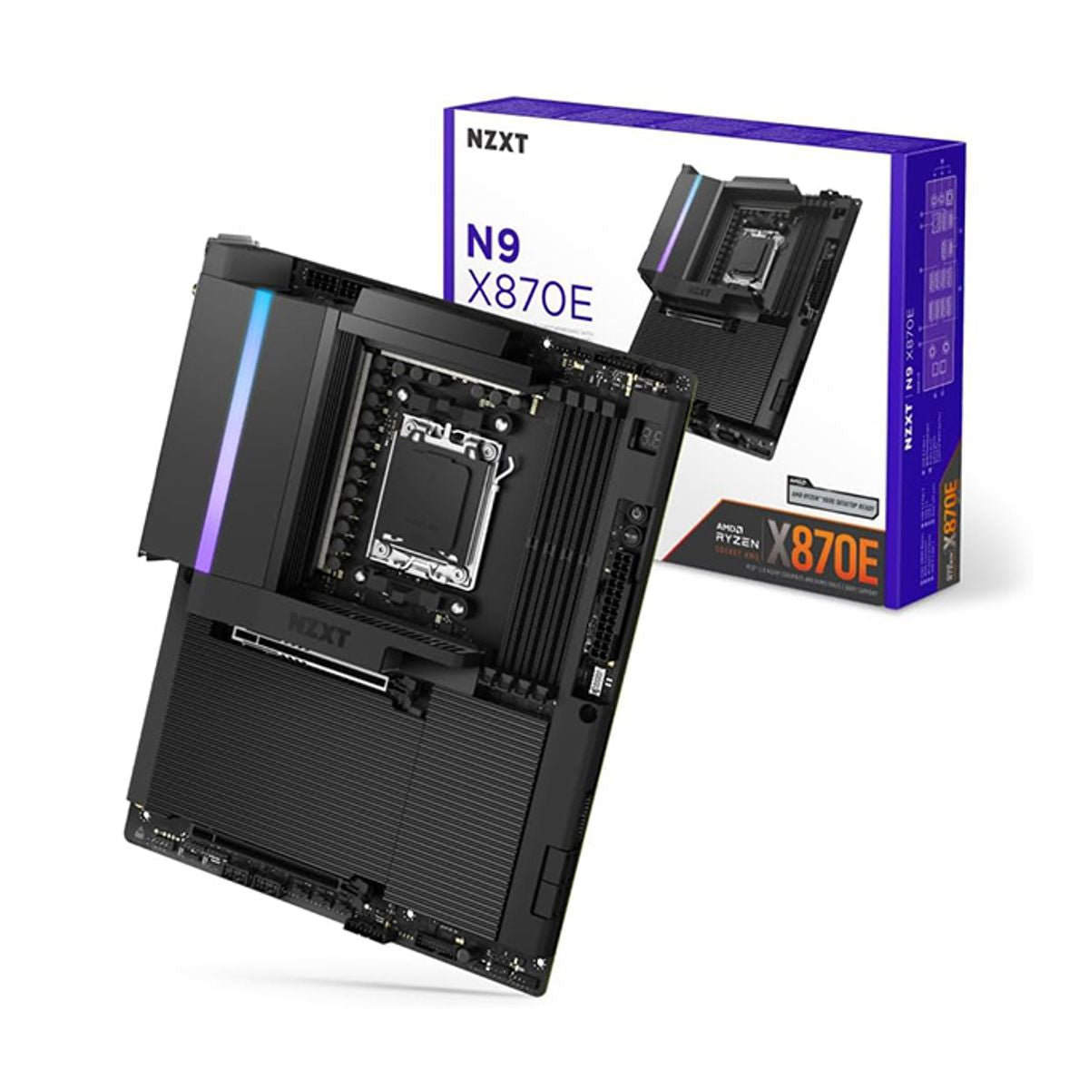 MOTHERBOARD NZXT X870E BLACK RGB AM5 WIFI 7 DDR5 ATX