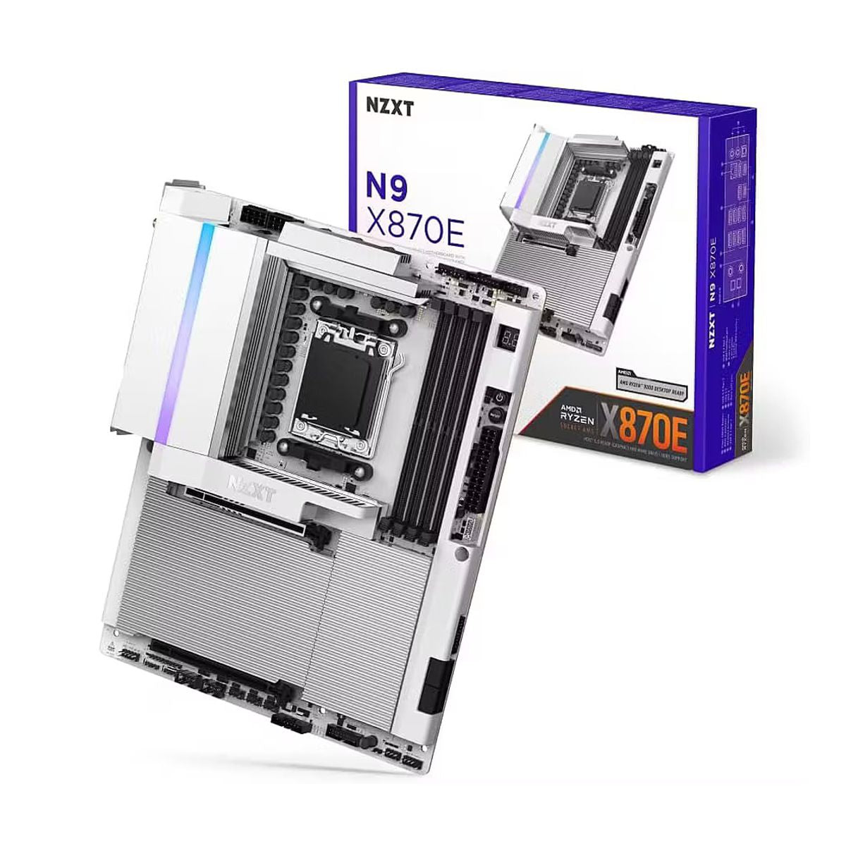 MOTHERBOARD NZXT X870E WHITE RGB AM5 WIFI 7 DDR5 ATX