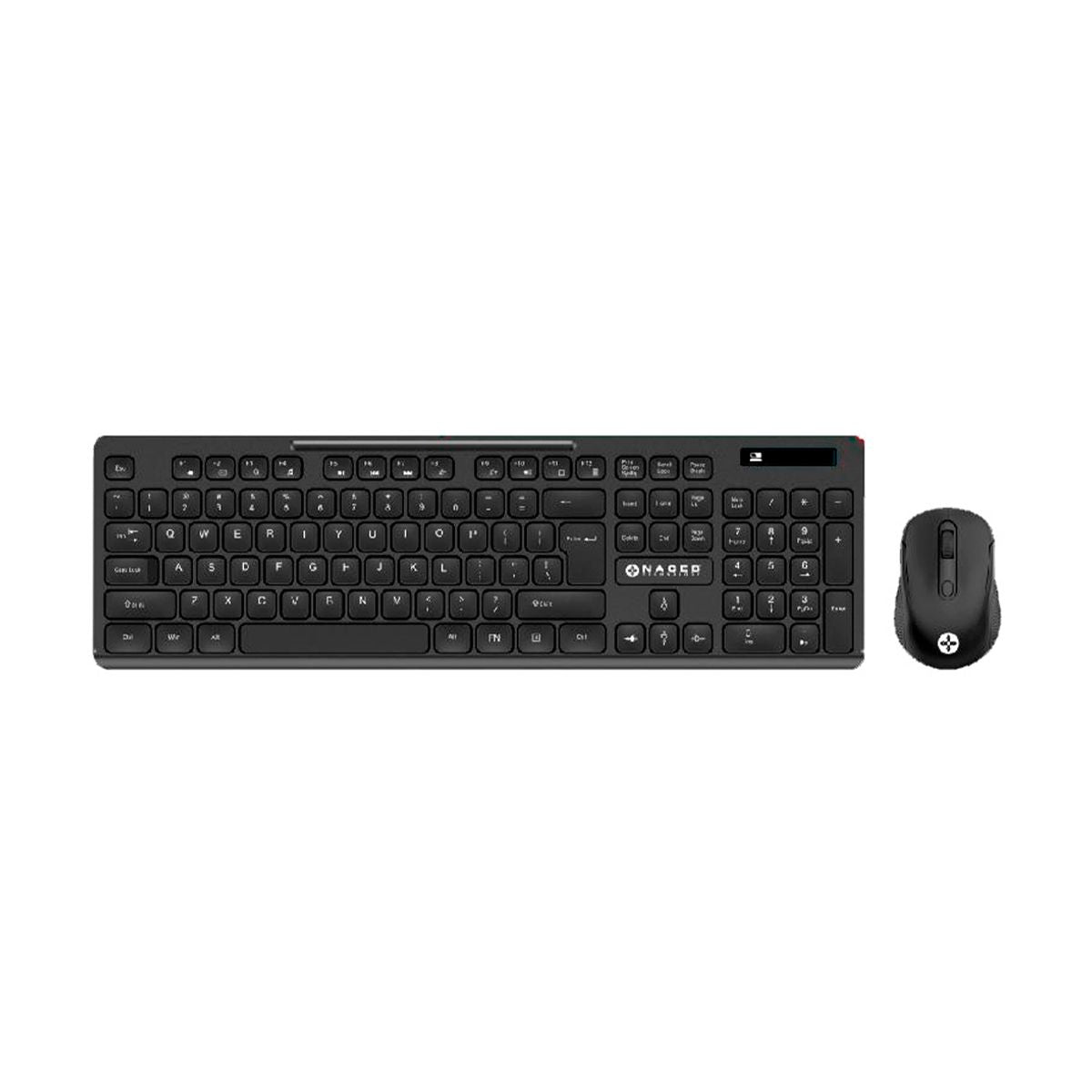 KIT 2 EN 1 NACEB (NA-0123) TECLADO Y MOUSE, INALAMBRICO RF, 104 TECLAS, 1600 DPI, NEGRO