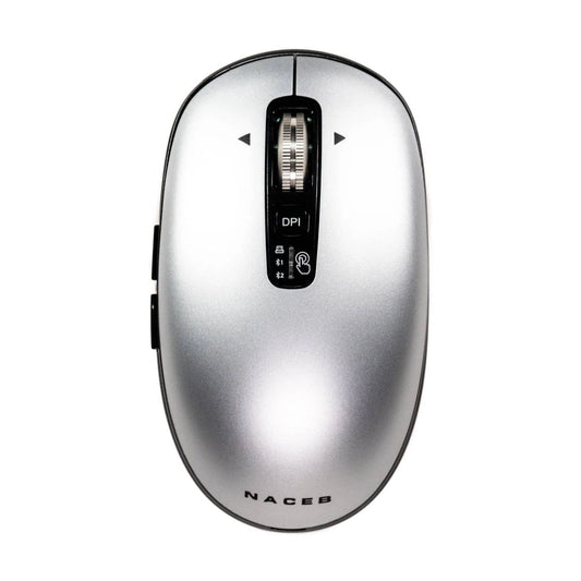 MOUSE INALAMBRICO NACEB (NA-0131G) SLIM GRIS, USB, BLUETOOTH, 3200DPI, SCROLL INFINITO/HORIZONTAL