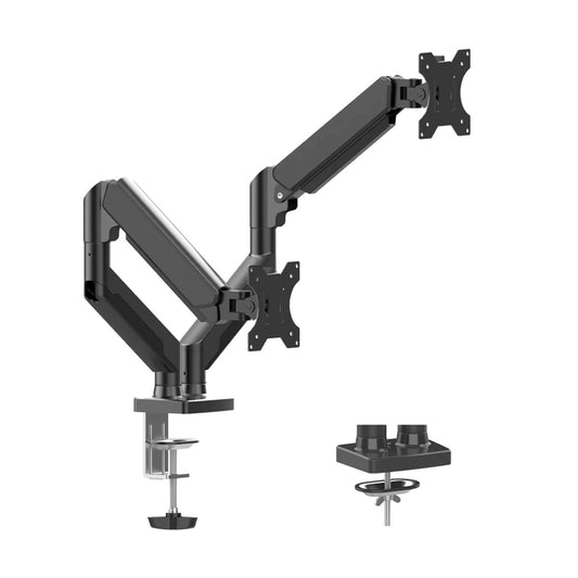 SOPORTE P/MONITOR NACEB (NA-0214) 2 MONITORES, ARTICULADO, 10"-32", 10KG, VESA, NEGRO