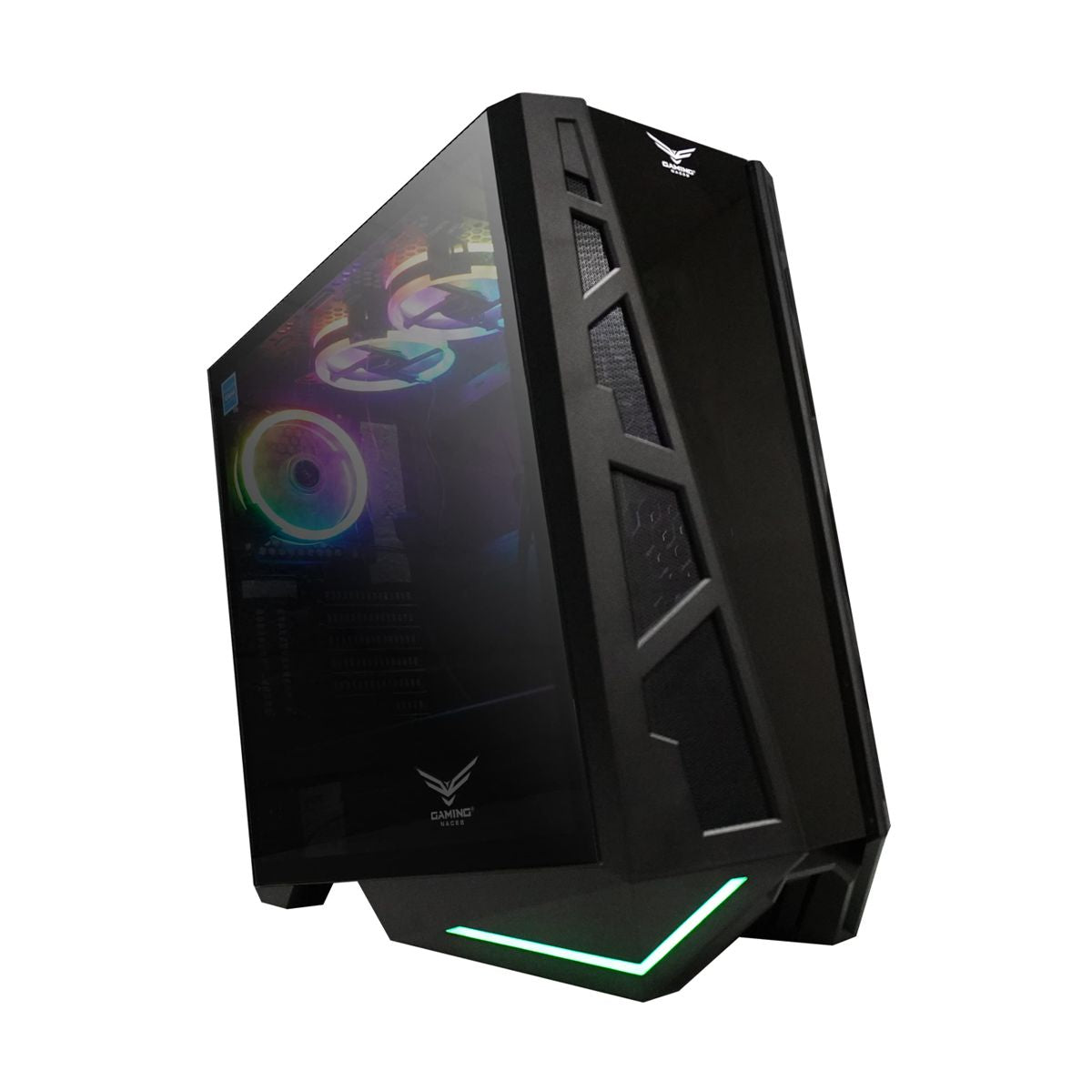 GABINETE NACEB (NA-0610) COLOSUS,FULL  ATX,SIN FUENTE,2*USB 3.0,3*FAN,RGB,CRISTAL TEMP,NEGRO