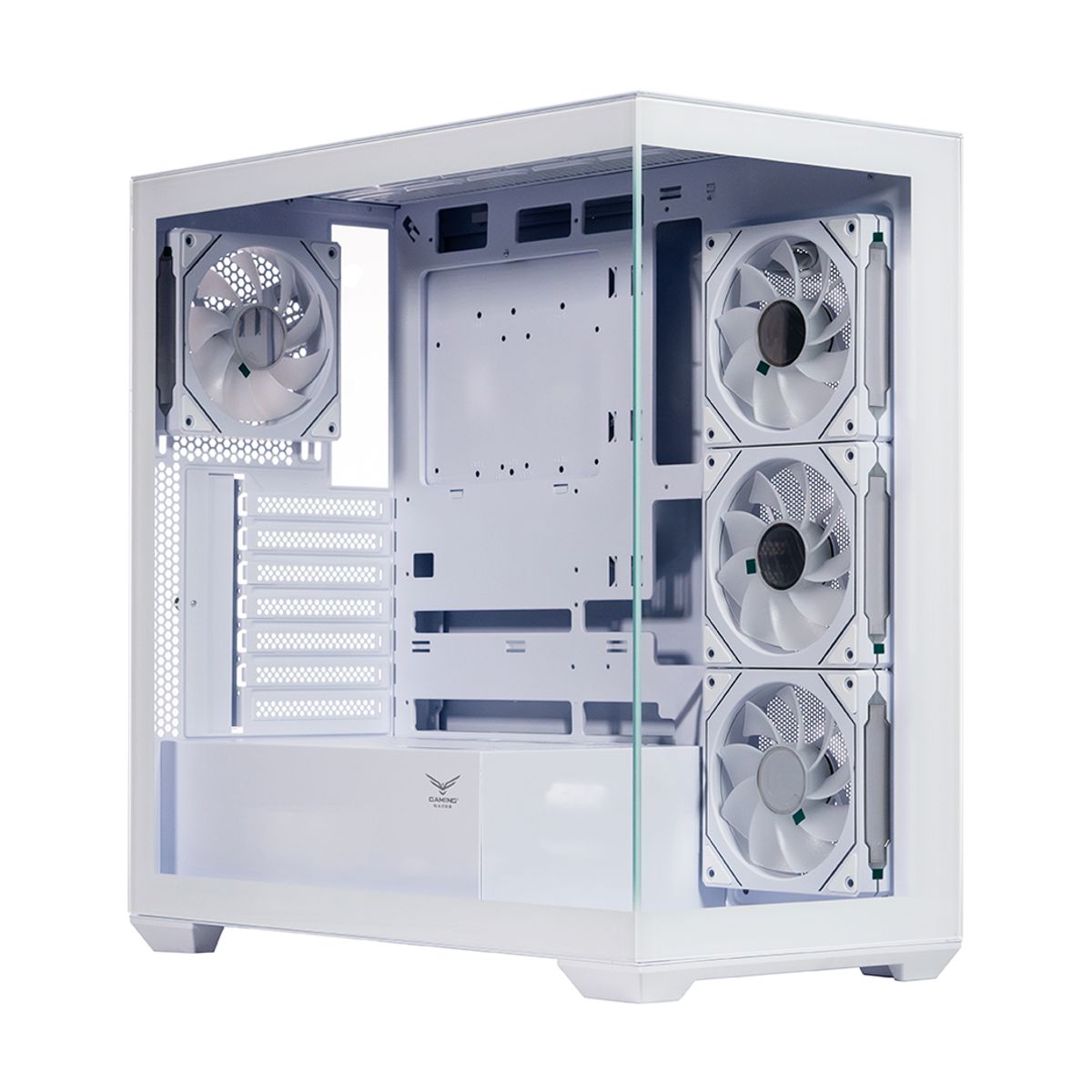 GABINETE NACEB (NA-0637B) NEBULA, MICRO ATX, CRISTAL TEMPLADO, 4*VENTILADORES RGB, BLANCO