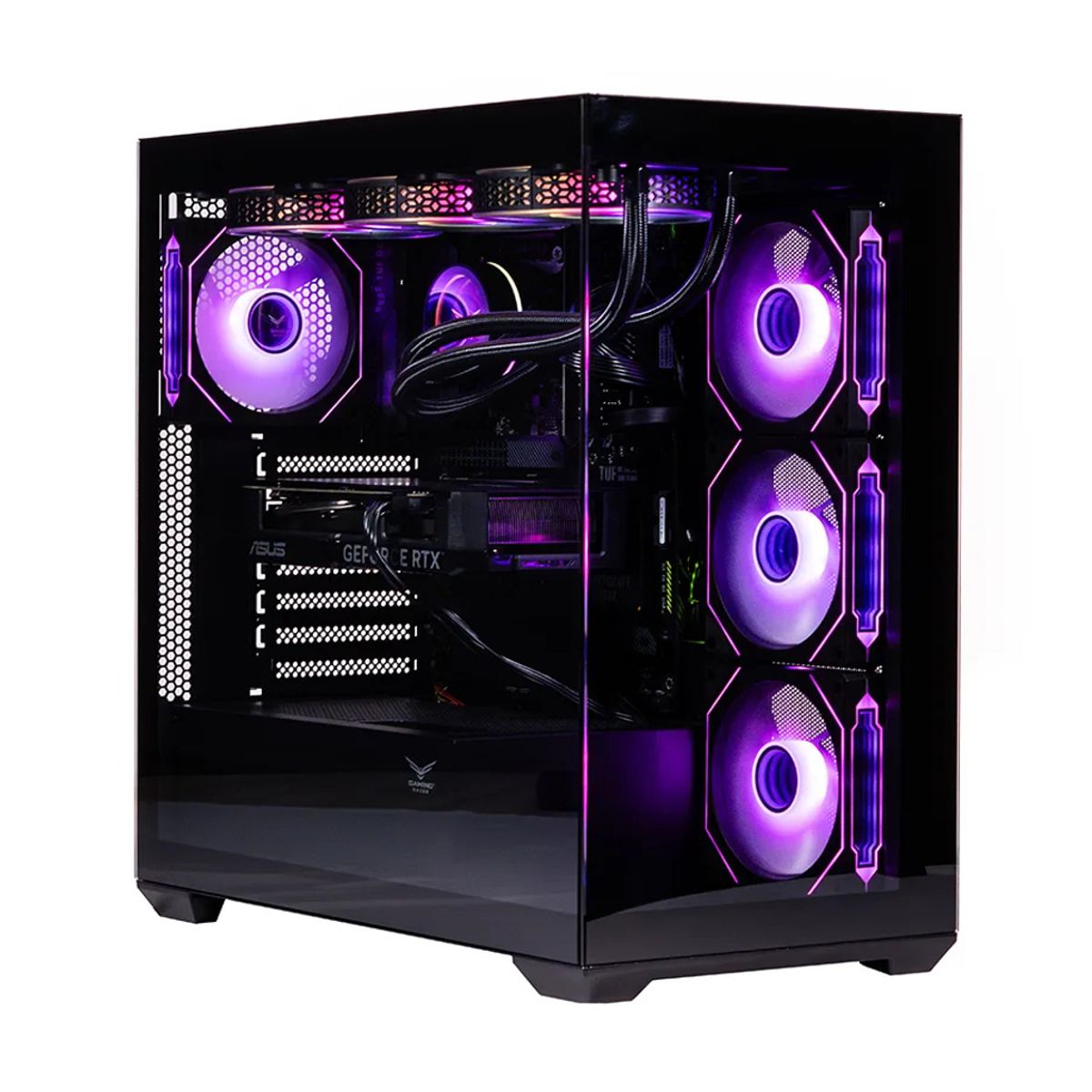 NACEB GABINETE GAMER MEDIA TORRE Cristal templado - ATX, MicroATX, Ventiladores 3 Frontales, 1 Posterior ARGB, USB 3.0x2 HD Audio/Microfono x1 color negro N