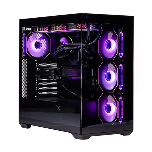 NACEB GABINETE GAMER MEDIA TORRE Cristal templado - ATX, MicroATX, Ventiladores 3 Frontales, 1 Posterior ARGB, USB 3.0x2 HD Audio/Microfono x1 color negro N