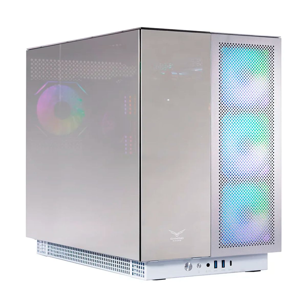 GABINETE NACEB (NA-0640) GAMER E-ATX, ALUMINIO Y CRISTAL TEMPLADO, 8*VENTILADORES(NO INCLUIDOS)