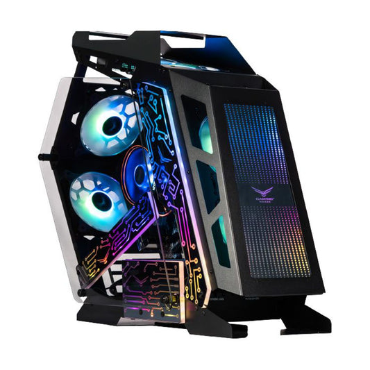 Gabinete Gaming ESPECIAL CON CRISTAL TEMPLADO - ITX, MicroATX, Ventiladores 2 Frontales 1Posterior ARGB USB 3.0 x1, USB 1.1 x1 HD Audio x1 NA-0641