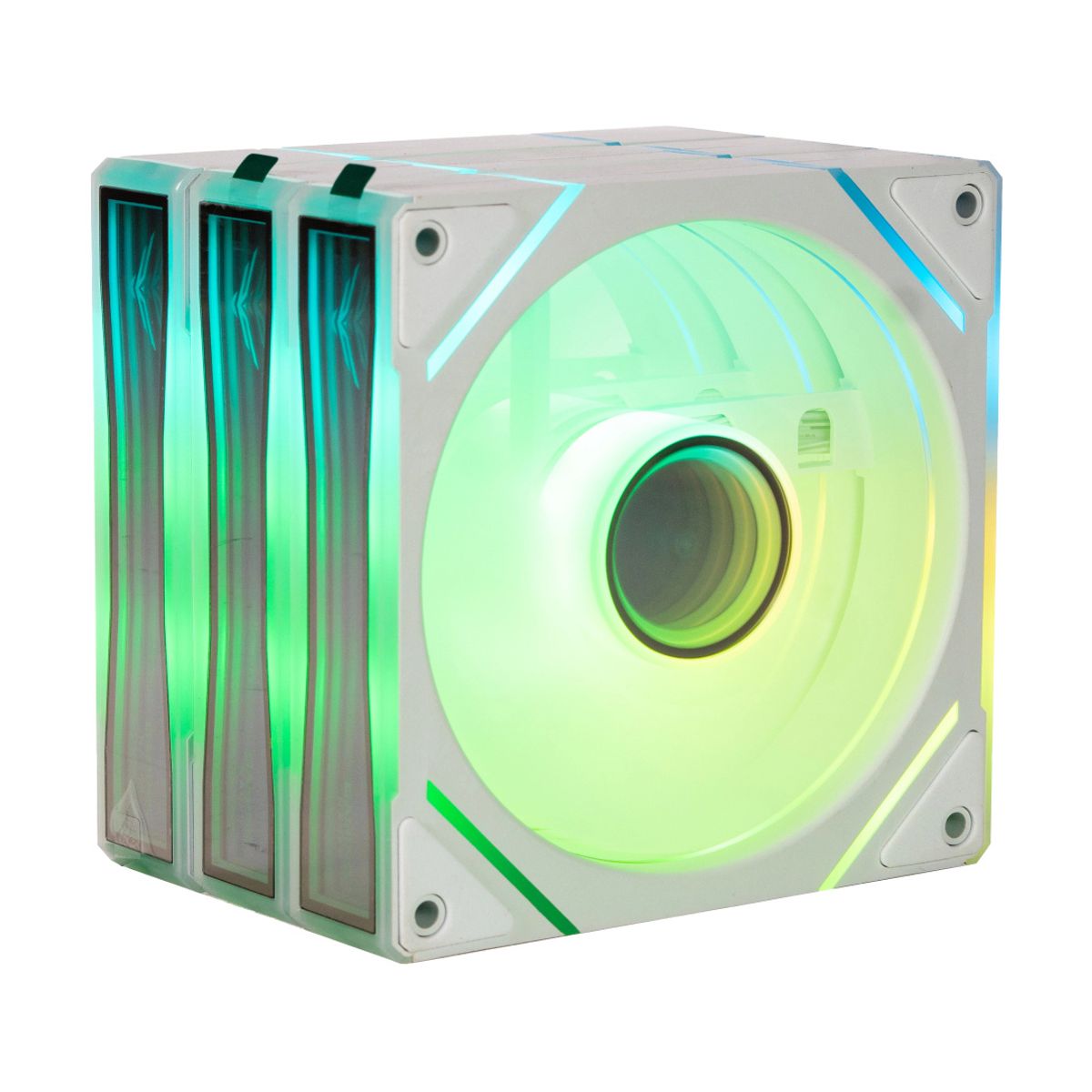 VENTILADOR P/GABINETE NACEB (NA-0650B) KIT 3*FAN, 120MM, ARGB, BLANCO