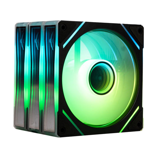 VENTILADOR P/GABINETE NACEB (NA-0650N) KIT 3*FAN, 120MM, ARGB, NEGRO