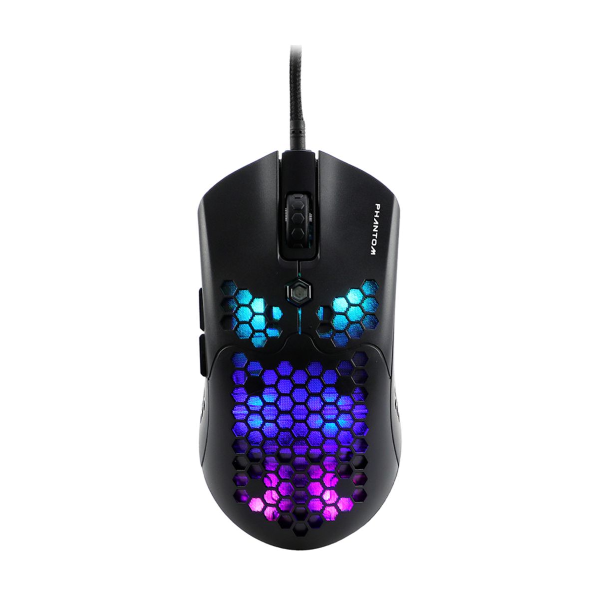 Mouse Gamer Naceb Technology Phantom - 6 Botones + Scroll, USB, 400-10000 DPI, Iluminacion RGB, Sensor PAW3325, Cable Reforzado 1.8mts