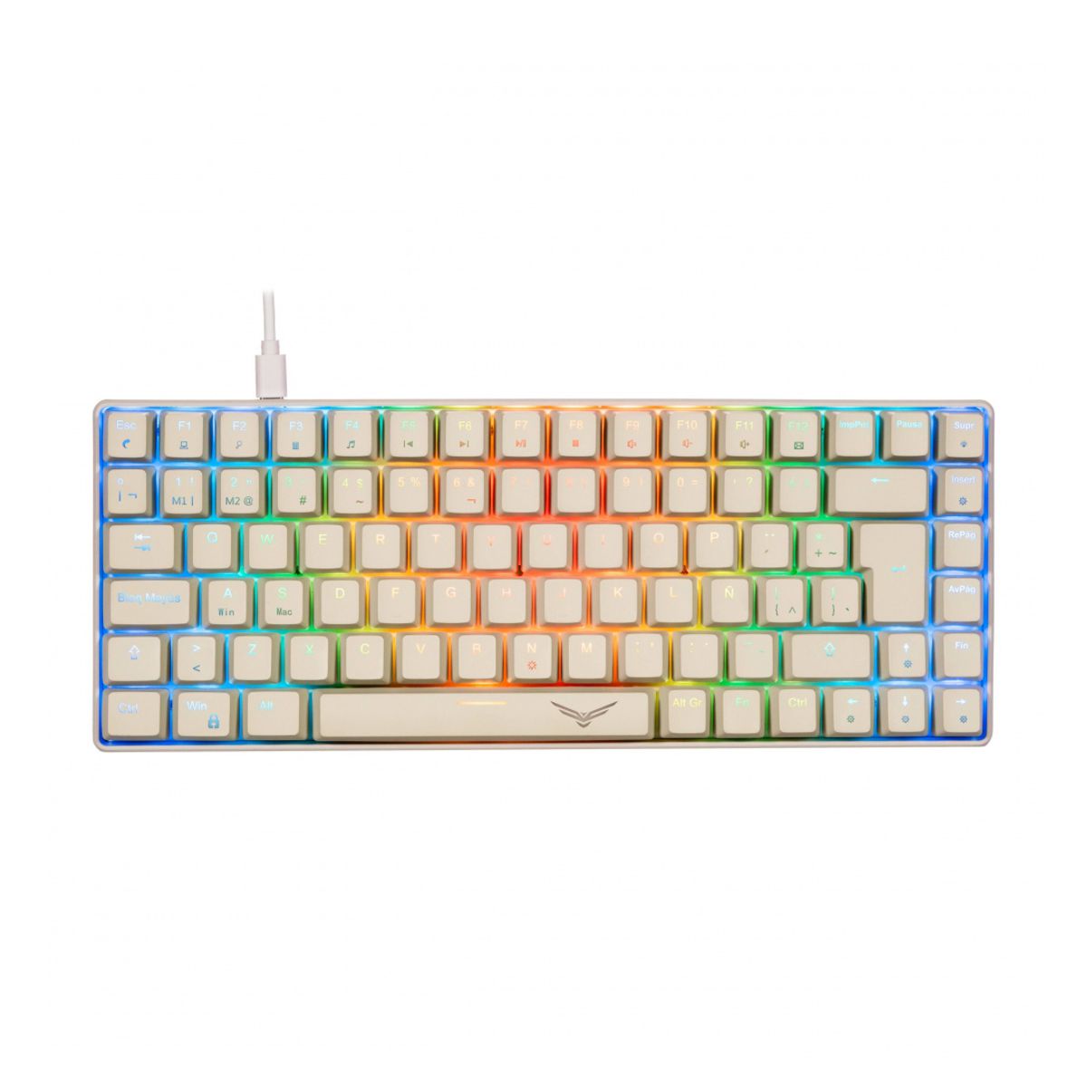 TECLADO MECANICO NACEB (NA-0970) GAMER BASILISK, RGB, 80%, COMPACTO, 84 TECLAS, GRAY