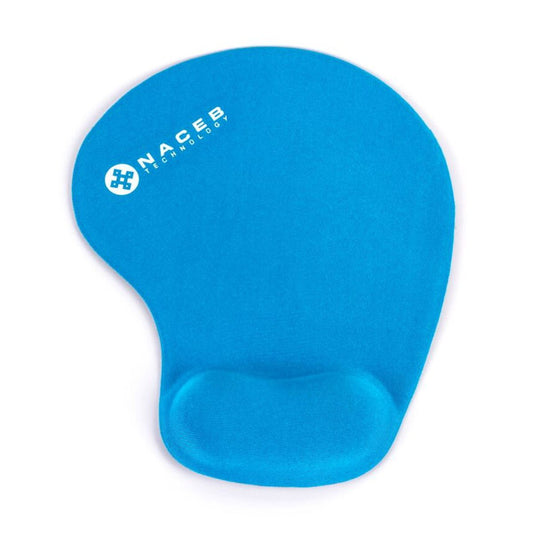 MOUSE PAD NACEB (NA-549AZ) TELA,DESCANSAMUNECAS,HIDROGEL,AZUL
