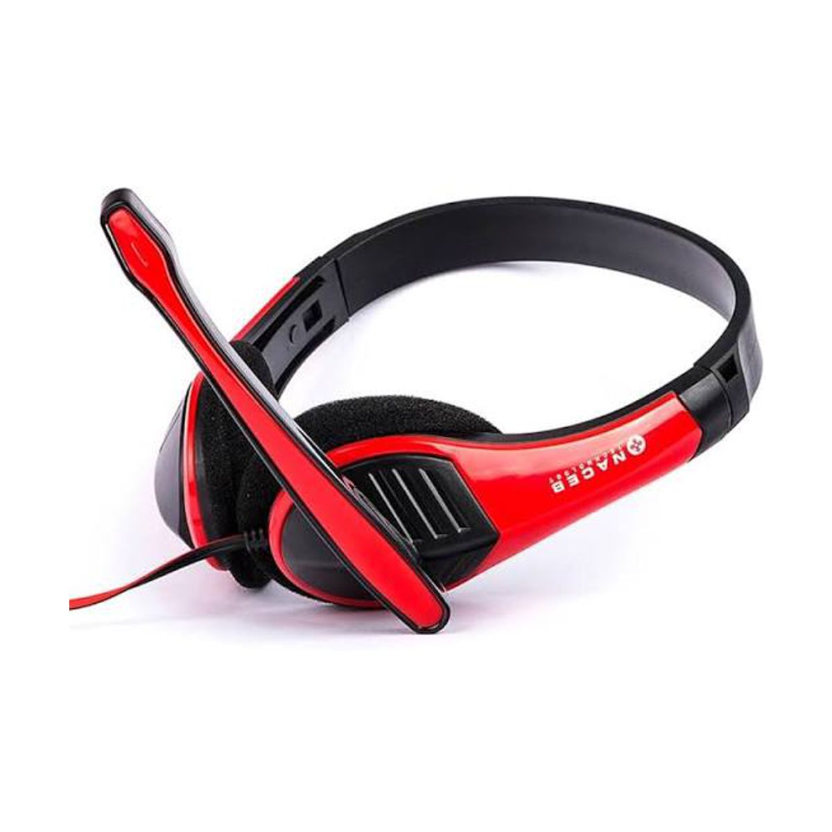 AUDIFONOS NACEB (NA-589R) DIADEMA,MICROFONO,3.5,ROJO