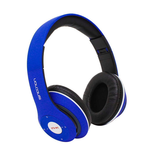 AUDIFONOS OVER-EAR BLUETOOTH NBH-01 SONIDO HI-FI 3.5MM  RADIO FM MICRO SD 3.5MML MANOS LIBRES RUBBERIZED AZUL - 