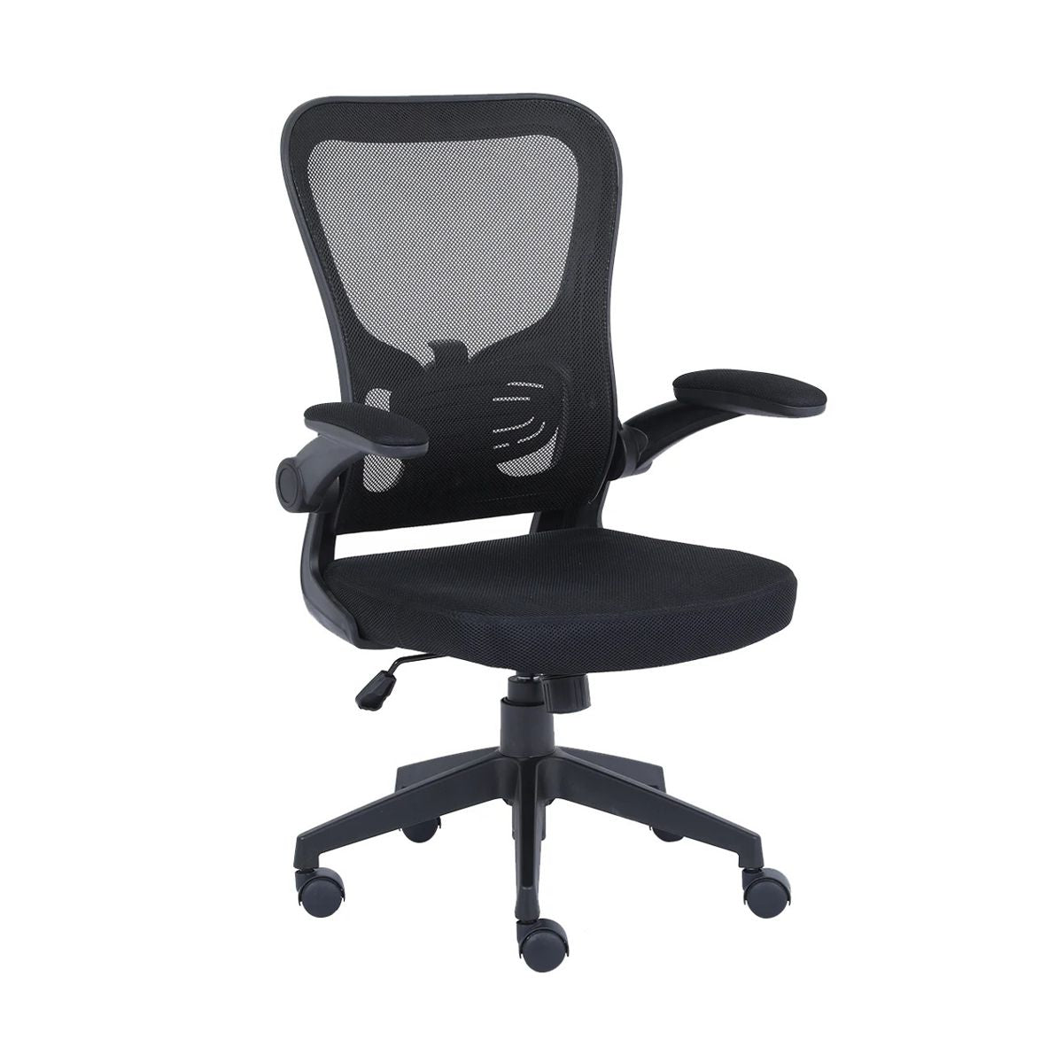 Silla de Oficina Nextep NE-650A, de altura y Descansabrazos Ajustable Reclinable Tela-Malla Negro y Base Giratoria