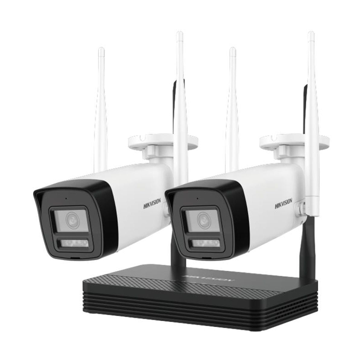 Kit IP Inalambrico 2 Megapixel - NVS WiFi 4 canales video, 2 camaras Bala Exterior