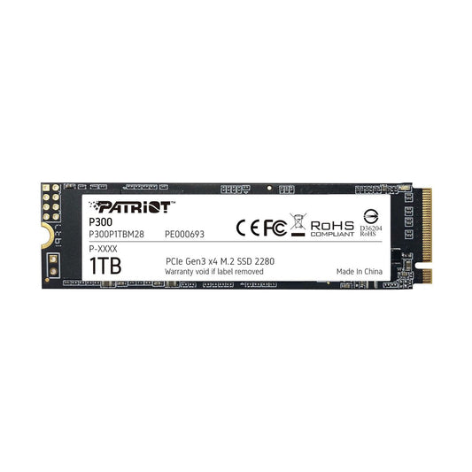 UNIDAD SSD M.2 PATRIOT 1TB (P300P1TBM28) P300, PCIE 3.0, NVME, 2280