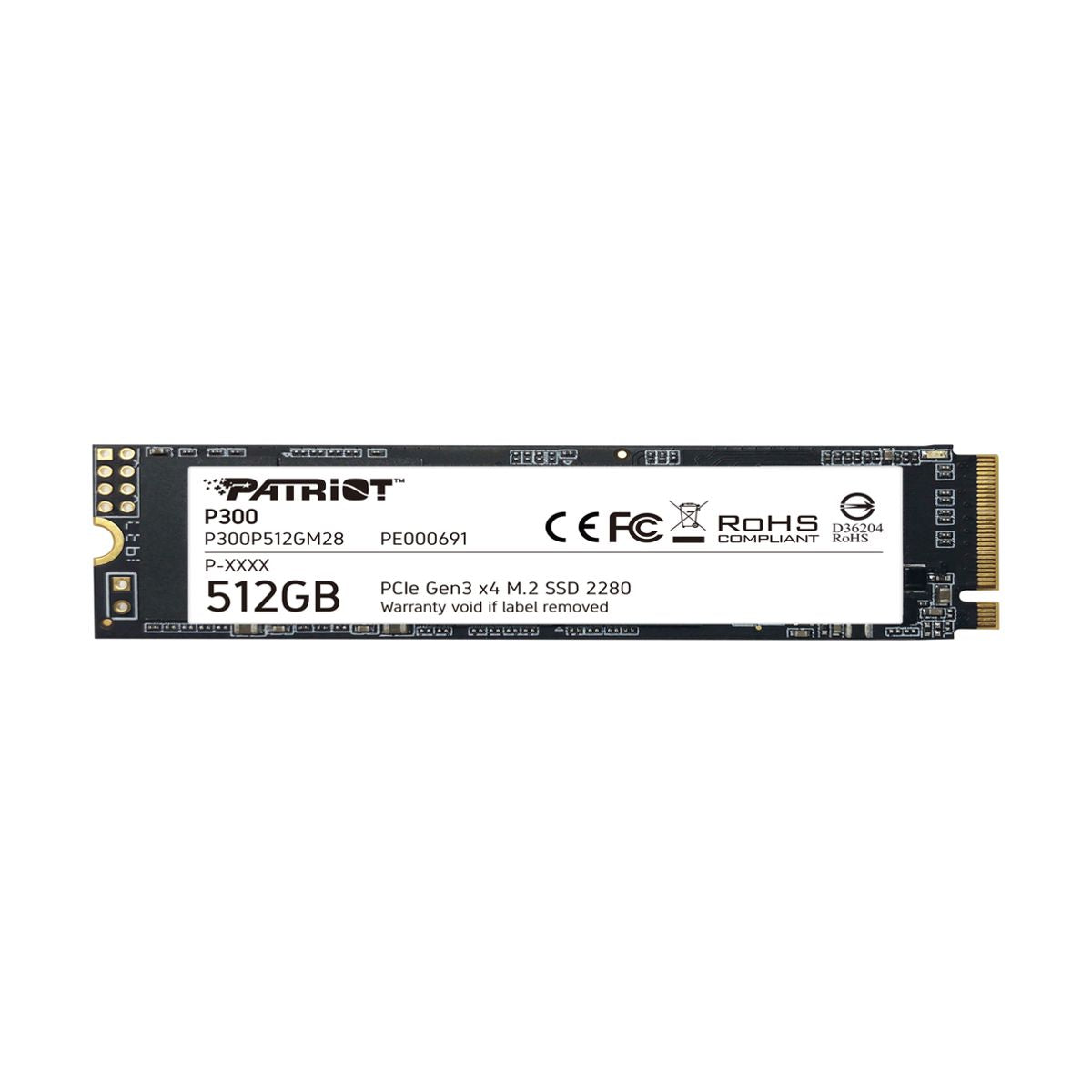 UNIDAD SSD M.2 PATRIOT 512GB (P300P512GM28) P300, PCIE 3.0, NVME, 2280