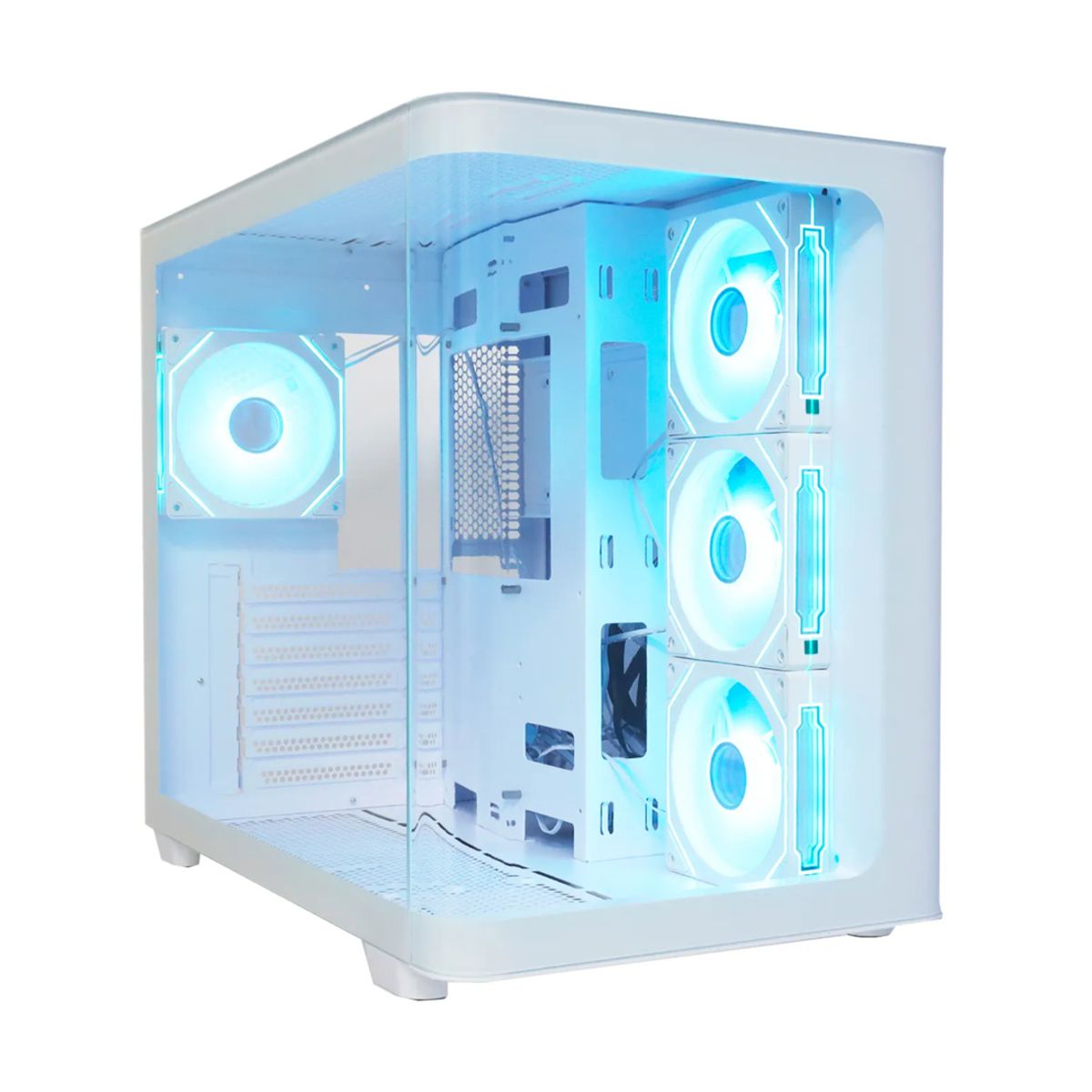 GABINETE AEROCOOL (P500C-G-WT-V1) MEDIA TORRE, CRISTAL TEMPLADO, BLANCO