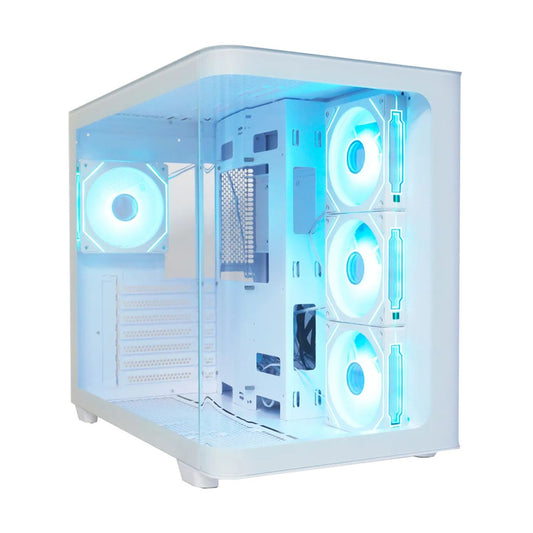 GABINETE AEROCOOL (P500C-G-WT-V1) MEDIA TORRE, CRISTAL TEMPLADO, BLANCO