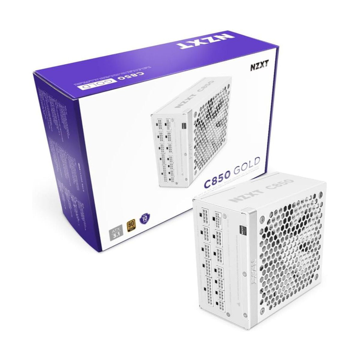 FUENTE DE PODER NZXT (PA-8G2BW-US) 850W 80 PLUS GOLD, C850, ATX 3.1, FULL MODULAR, BLANCO