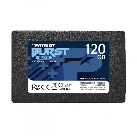 UNIDAD SSD PATRIOT 120GB (PBE120GS25SSDR) BURST ELITE 2.5", SATA3, 7MM, 3D NAND