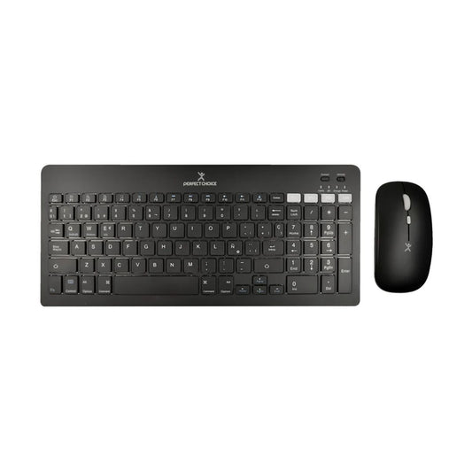 Kit Teclado + Mouse Recargable Inalambrico + BT Zebrary Color Negro | PERFECT CHOICE - 