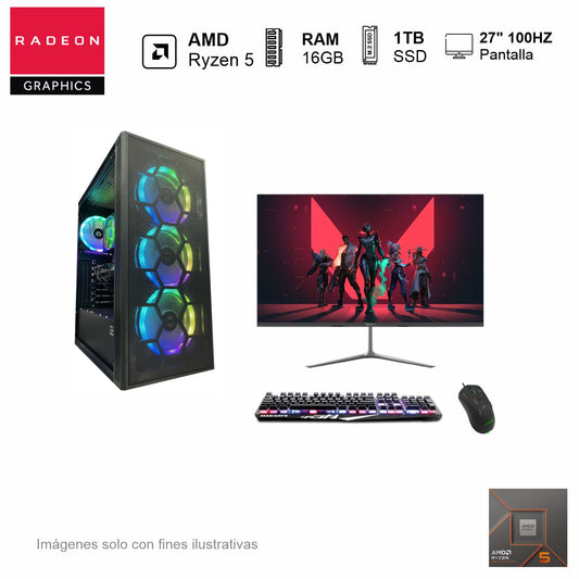 PC Gamer AMD Ryzen 5 8500G Memoria RAM de 16GB 1TB SSD 500W WIFI