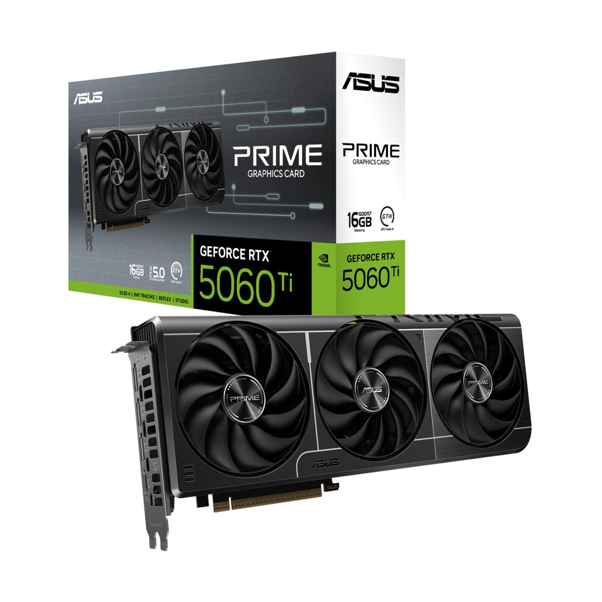 TARJETA DE VIDEO ASUS (PRIME-RTX5060TI-16G) 16GB GDDR7, 128BIT, PCI-5.0, HDMI,3*DP, 3 FAN