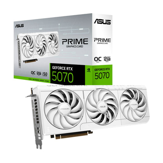 TARJETA DE VIDEO ASUS (PRIME-RTX5070-O12G-WHITE) 12GB GDDR7,192BIT, PCI-5.0, HDMI,3*DP, 3 FAN