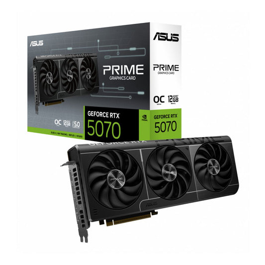TARJETA DE VIDEO ASUS (PRIME-RTX5070-O12G) 12GB GDDR7, 192BIT, PCI-E 5.0,HDMI,3*DP1.4A,TRI FAN