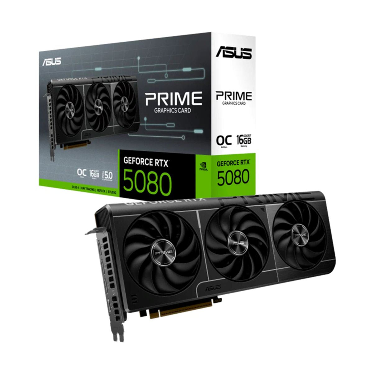 TARJETA DE VIDEO ASUS (PRIME-RTX5080-O16G-EVO) 16GB GDDR7, 256BIT, PCI-E 5.0, HDMI,3*DP,TRI FAN