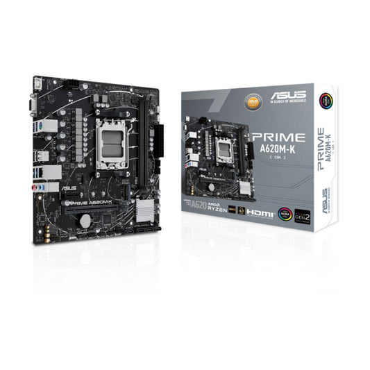 MOTHERBOARD ASUS (PRIME A620M-K-CSM) SOCKET AM5,2**DDR5,HDMI,VGA,PCIE-4.0,M.2,MICRO ATX