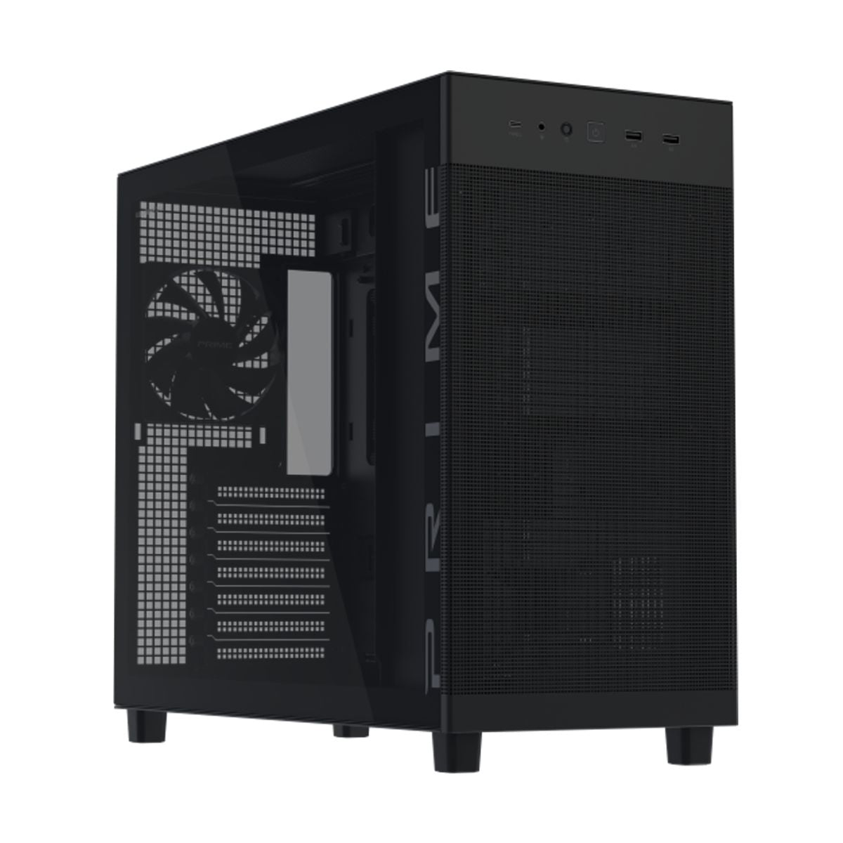 GABINETE ASUS (PRIME AP303 MESH BLACK) NEGRO, MEDIA TORRE,MALLA,S/FUENTE