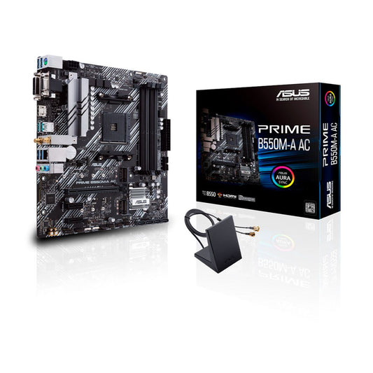 MOTHERBOARD ASUS (PRIME B550M-A AC) SOCKET AM4,4*DDR4 4600,HDMI,DVI-D,VGA,PCIE-4.0,WIFI,MICRO ATX