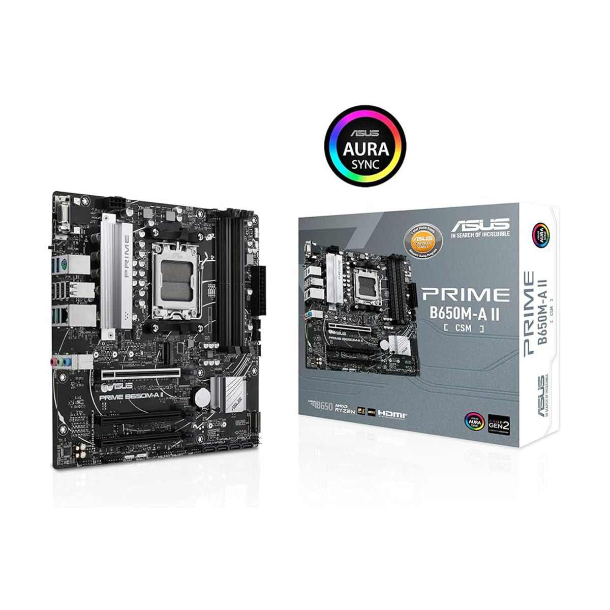 MOTHERBOARD ASUS (PRIME B650M-A II-CSM) SOCKET AM5,4* DDR5,HDMI,DP,VGA,PCIE-4.0,MICRO ATX