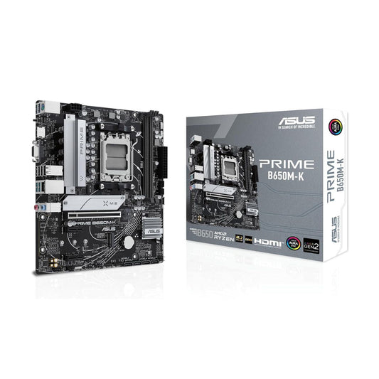 MOTHERBOARD ASUS (PRIME B650M-K) SOCKET AM5,2*DDR5,HDMI,VGA,PCIE 4.0,MICRO ATX