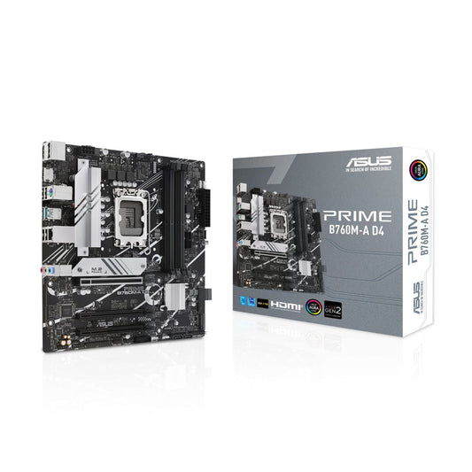 MOTHERBOARD ASUS (PRIME B760M-A D4) SOCKET 1700 13A,4*DDR4,2*HDMI,DP,PCIE-4.0,MATX