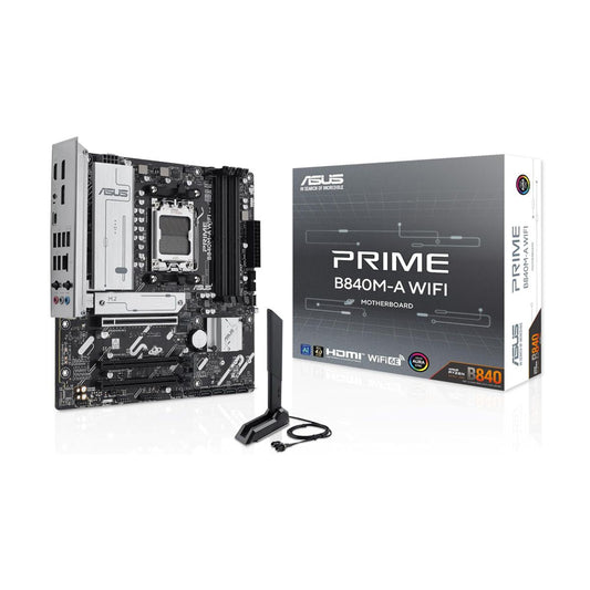 MOTHERBOARD ASUS (PRIME B840M-A WIFI) SOCKET AM5,4*DDR5,HDMI,2*DP,PCIE-4.0,WIFI6E, MICRO ATX