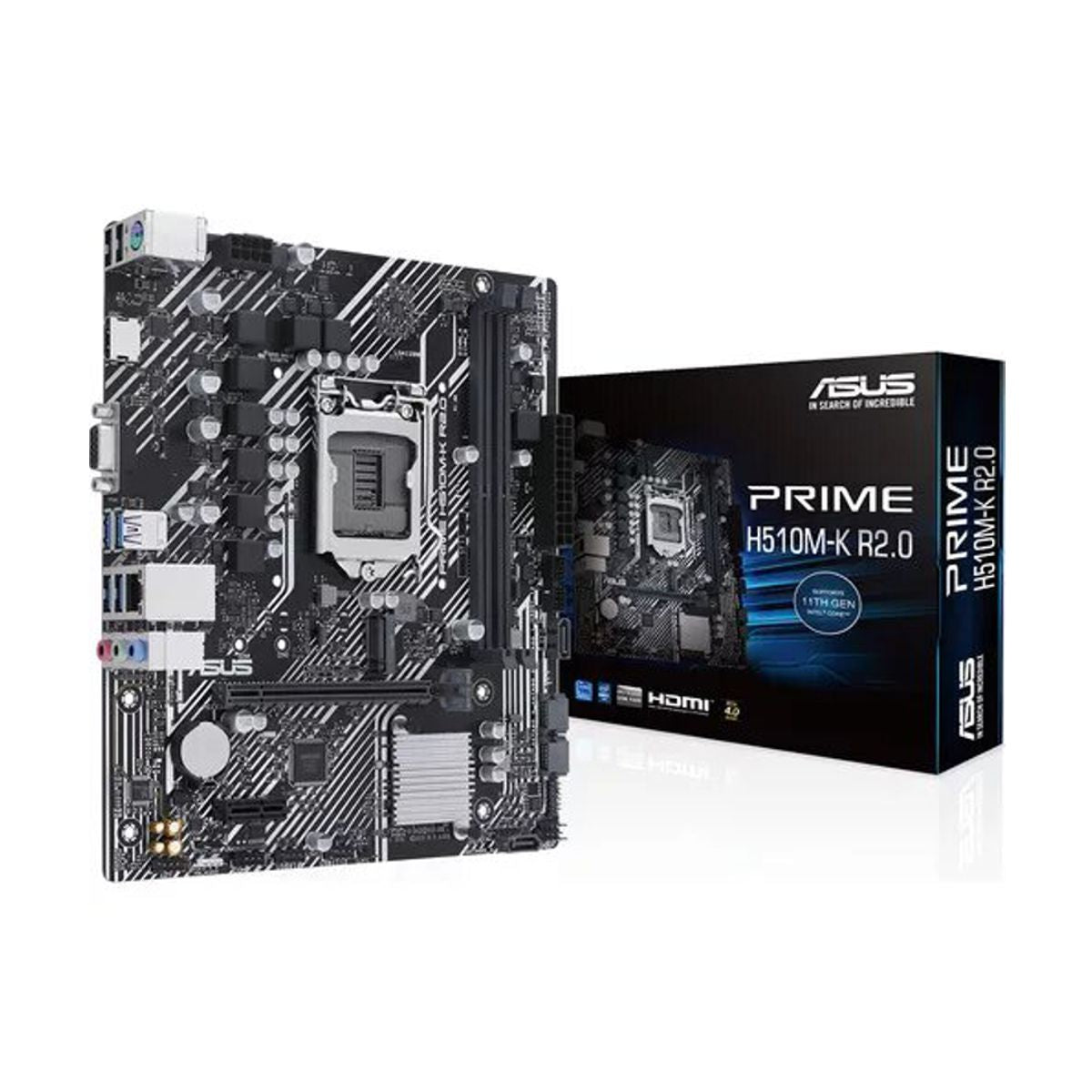 MOTHERBOARD ASUS (PRIME H510M-K R2.0) SOCKET 1200  11A,2*DDR4 3200,HDMI,VGA,MICRO ATX