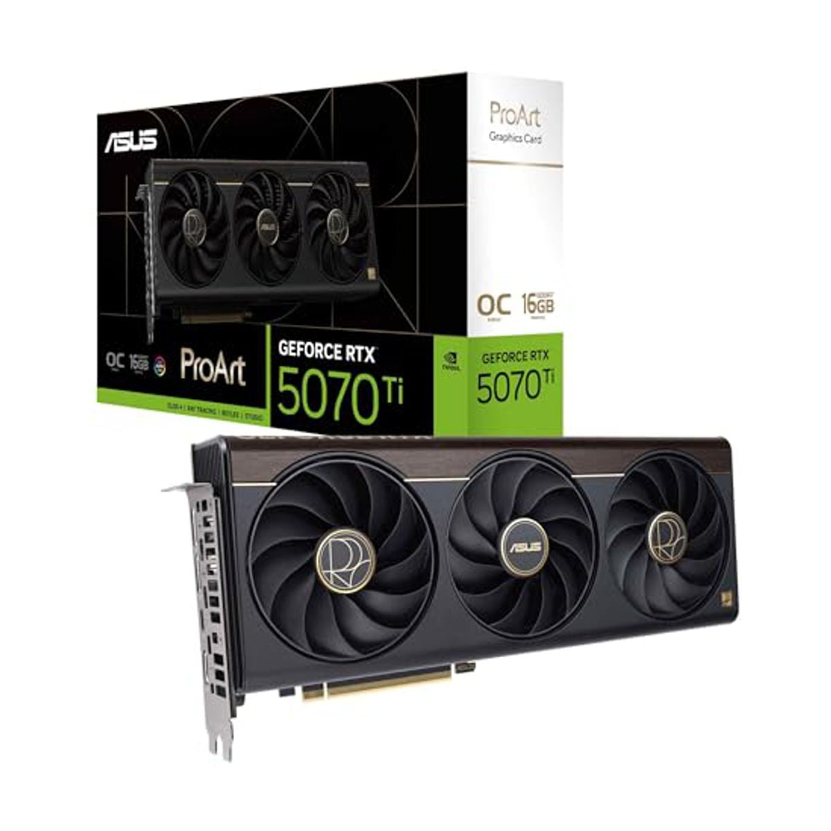 TARJETA DE VIDEO ASUS (PROART-RTX5070TI-O16G) 16GB GDDR7, 256BIT, PCI-E 5.0,2*HDMI,1*DP,TRI FAN
