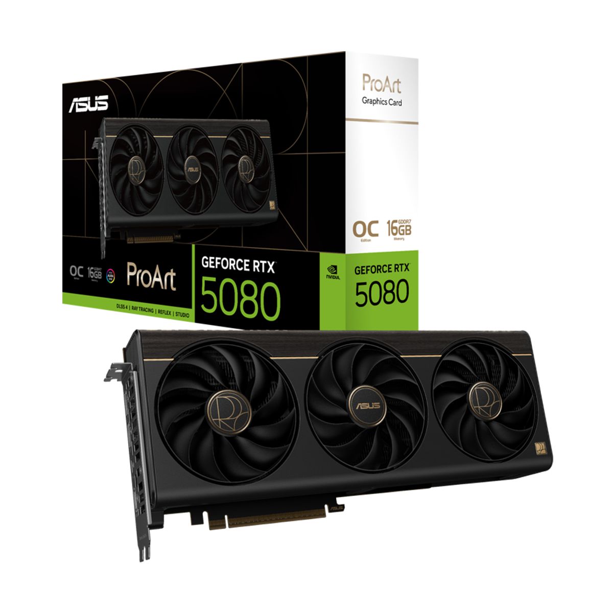TARJETA DE VIDEO ASUS (PROART-RTX5080-O16G) 16GB GDDR7, 256BIT, PCI-E 5.0, HDMI,2*DP, 1*USB TIPO C