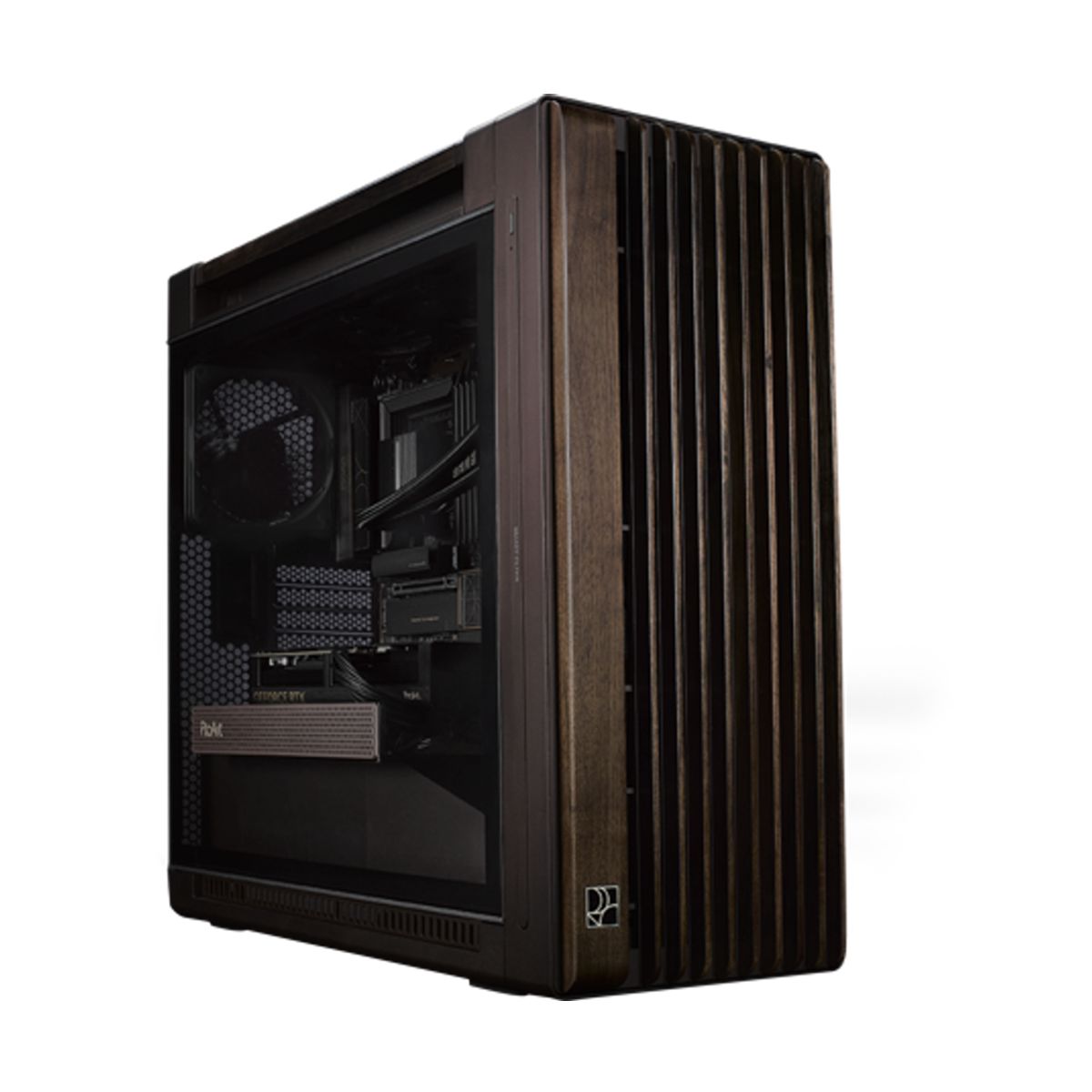 GABINETE ASUS (PROART PA602 WALNUT WOOD TG PWM RETRO BROWN) CAFE, MEDIA TORRE,MADERA,S/FUENTE