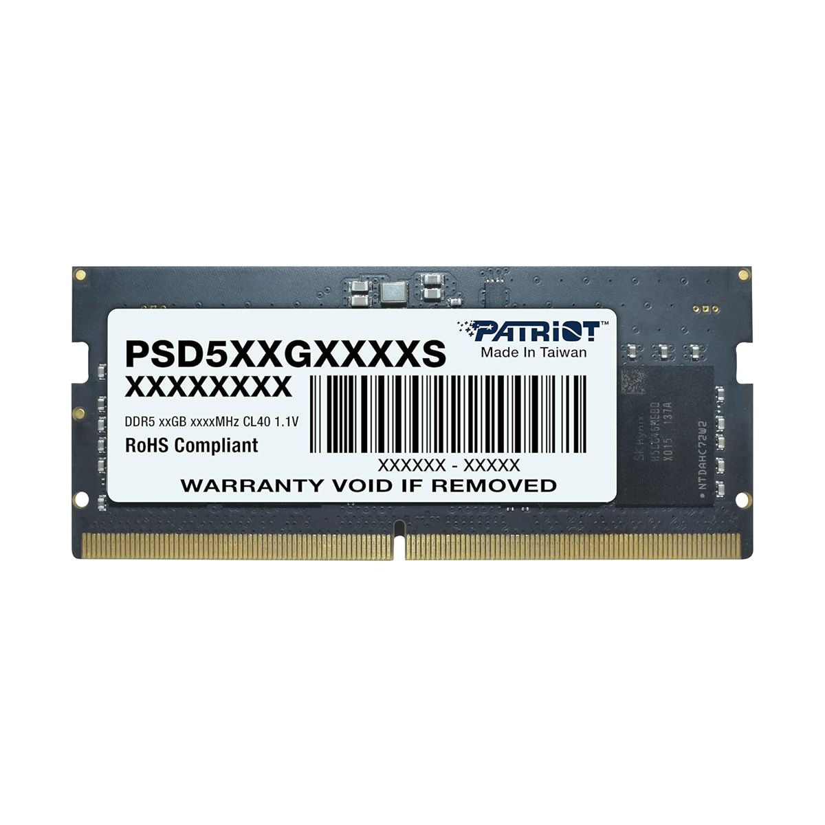 MEMORIA SODIMM DDR5 PATRIOT (PSD516G480081S) SIGNATURE 16GB (1X16GB) 4800MHZ CL40