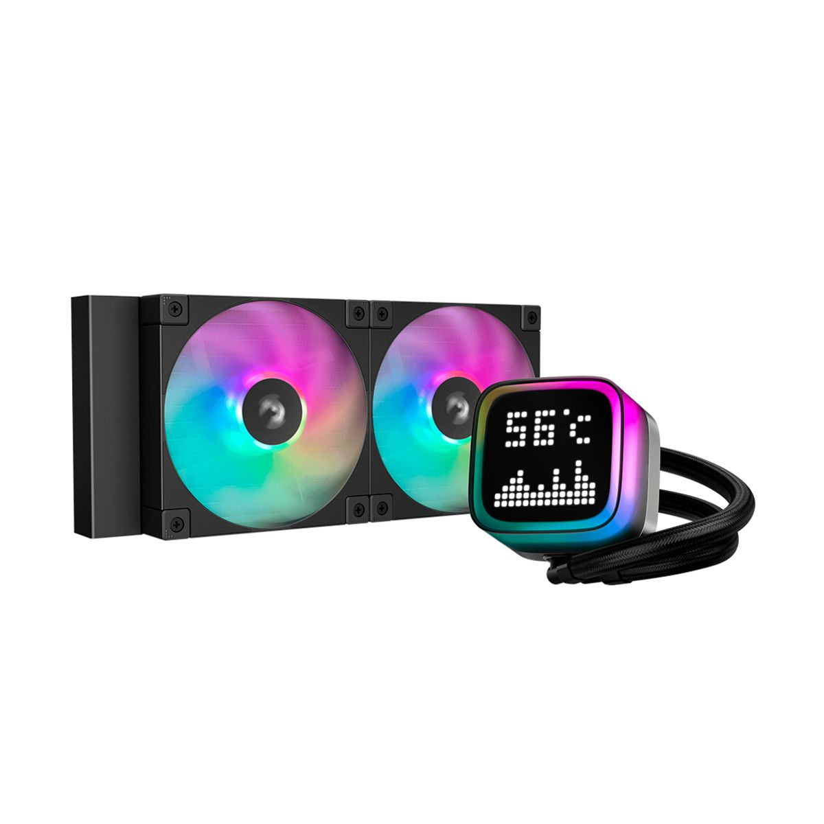 Enfriamiento Liquido DeepCool LP240 ARGB - 2 x 120mm, 600-2400 RPM Negro R-LP240-BKMSNC-G-1